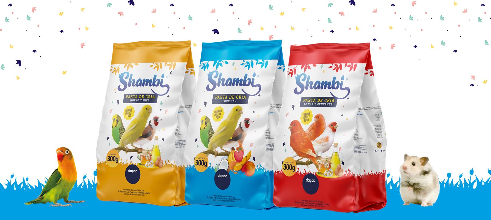 Shambi nueva marca alimentaciones mascotas diseño de packaging