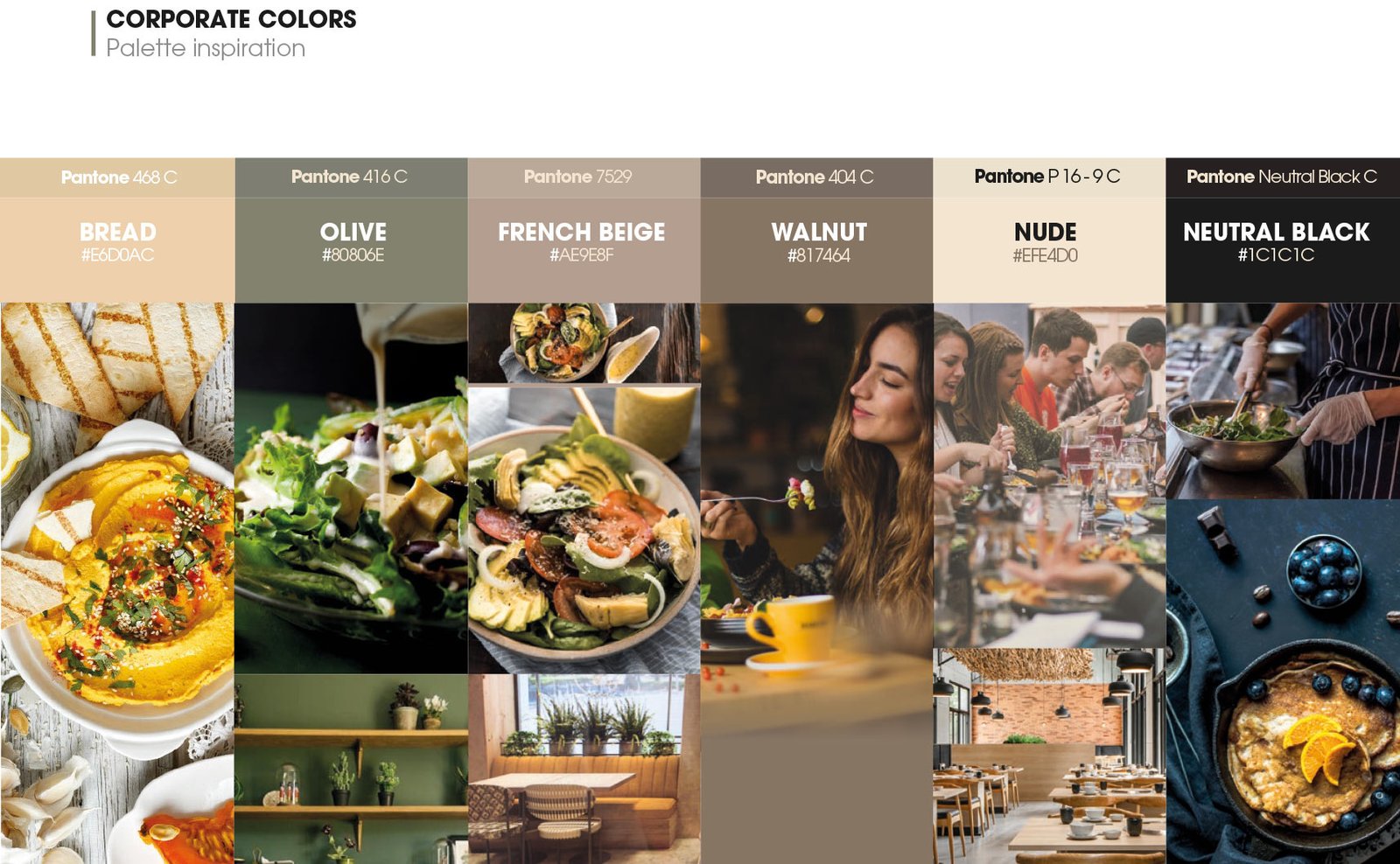 Paleta de colores para identidad corporativa restaurante