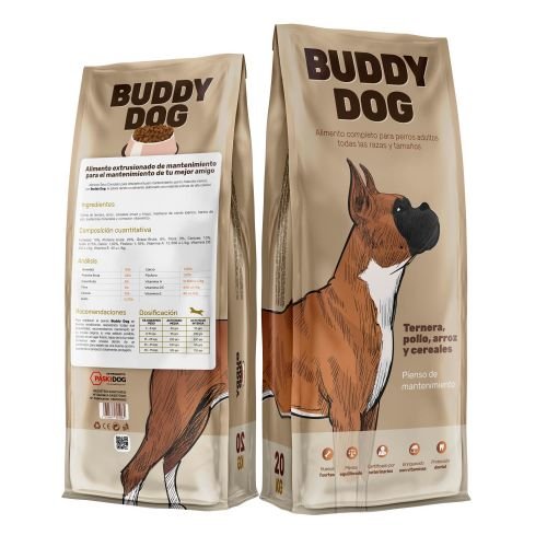Diseño de la marca de comida para perros Buddy dog